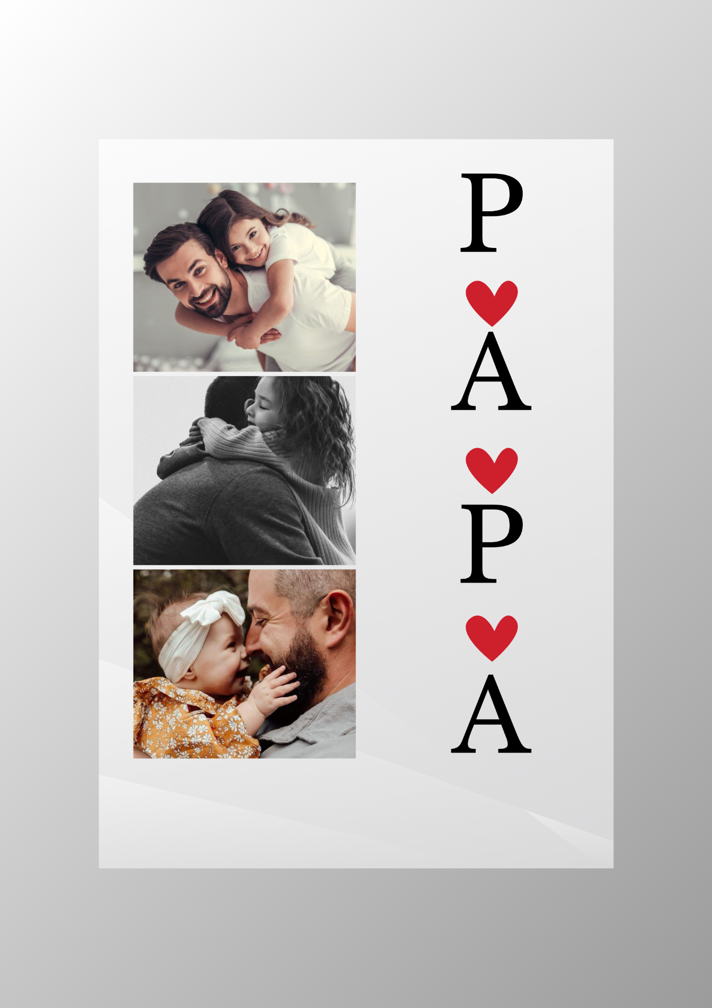 Placa "Papá corazones"