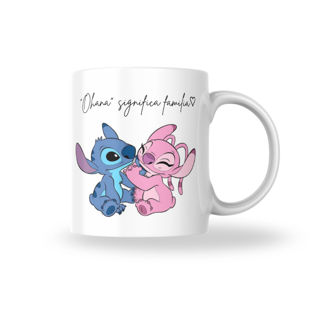 Taza Personalizada Angel y Stitch