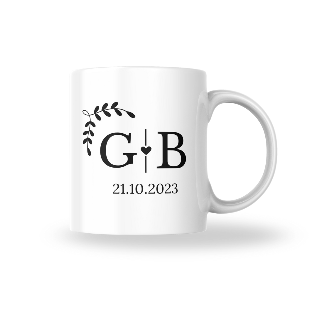 Taza Personalizada Iniciales + fecha