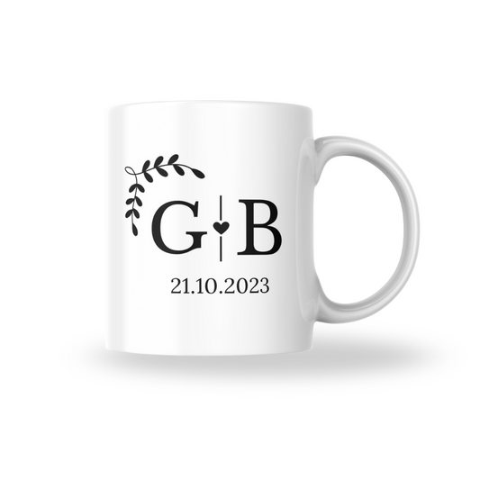 Taza Personalizada Iniciales + fecha